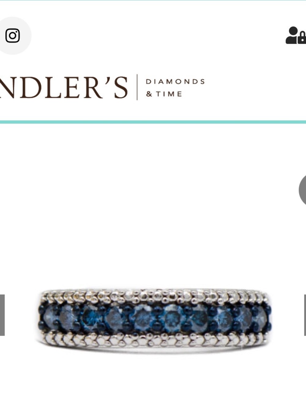 Beautiful Blue Diamond sterling Silver Ring